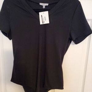 Black tee-shirt body suit